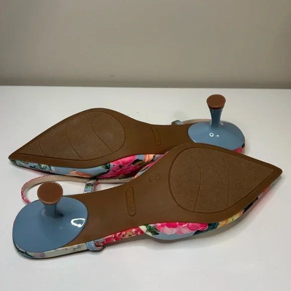 Nine West Renela Floral Slingback Kitten Heels - Picture 6 of 6